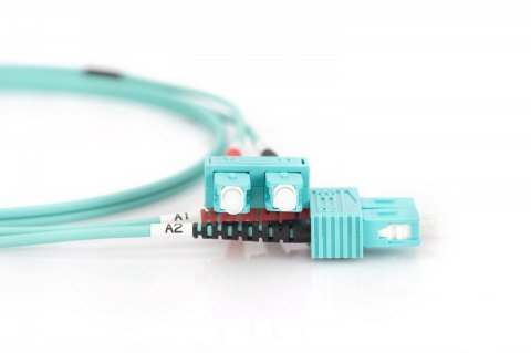Patch cord światłowodowy FO SC-SC MM 50/125 OM3 duplex LSOH 3m, Turkusowy