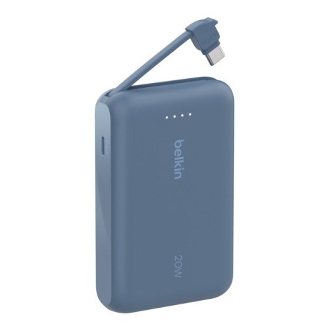 PowerBank BoostCharge 10k mAh 20w wbudowany kabel-C, port-C, niebieski