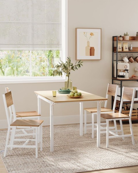 Brązowo-białe krzesła do jadalni zestaw 2 szt.