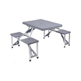 Stolik turystyczny składany z krzesłami Zestaw mebli kampingowych, ogrodowych składający się ze stołu oraz ławeczek do siedzenia