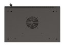 Szafa instalacyjna rack wisząca 19" 4U 540x350 czarna drzwi przeszklone ( flat pack)