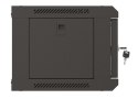 Szafa instalacyjna rack wisząca 19" 4U 540x350 czarna drzwi przeszklone ( flat pack)