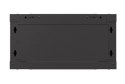 Szafa instalacyjna rack wisząca 19" 4U 540x350 czarna drzwi przeszklone ( flat pack)
