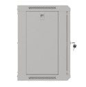 Szafa instalacyjna rack wisząca 19" 9U 540x350 szara drzwi przeszklone ( flat pack)