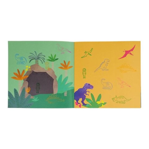 Dinozaury Zestaw Kolorowych Pieczątek i Książeczka