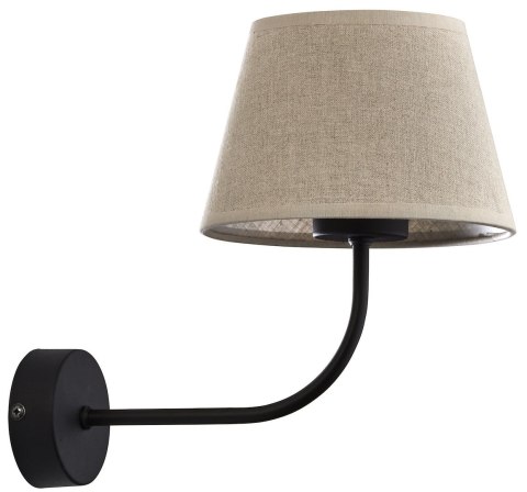 Kinkiet CHICAGO Czarny Beżowy Abażur 1xE27