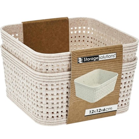 Koszyki do przechowywania 2 szt beżowe 12x12x6 cm