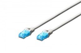 Patch cord RJ45-RJ45, kat.5e, U/UTP, AWG 26/7, PVC, 0.25m, biały