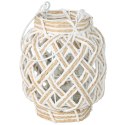 Pleciony lampion ze szklanym wkładem 16xh20 cm