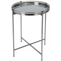Stolik boczny metalowy srebrny 36xh47 cm