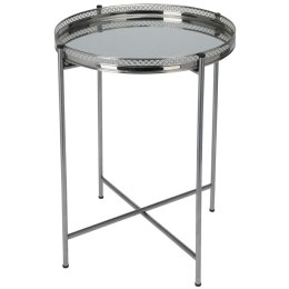 Stolik boczny metalowy srebrny 36xh47 cm