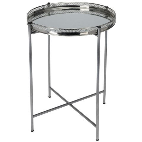 Stolik boczny metalowy srebrny 36xh47 cm