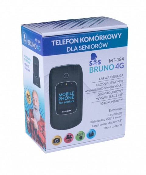 Telefon komórkowy z klapką dla seniorów MT-184 BRUNO 4G