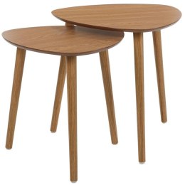 Zestaw stolików bocznych brązowe drewniane