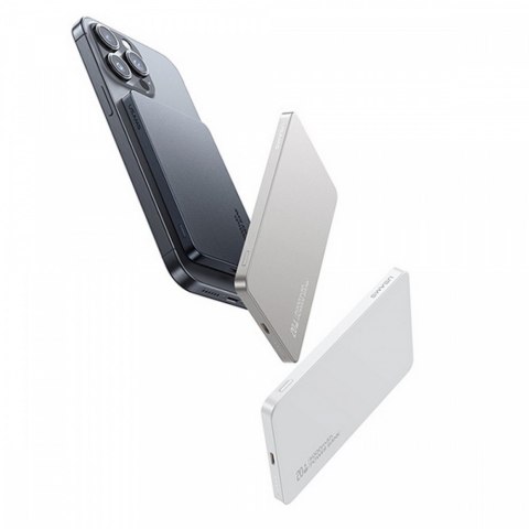 Powerbank 5000mAh 20W indukcyjny MagSafe PD biały
