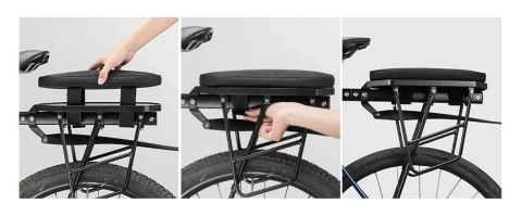 Torba na bagażnik rowerowy składana z funkcją siedziska 5l - czarna