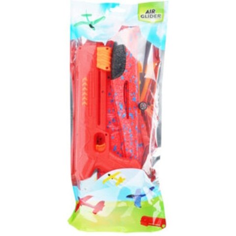 SAMOLOT STYROPIANOWY Z WYRZUTNIĄ 32x34CM CZERWONY