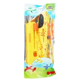 SAMOLOT STYROPIANOWY Z WYRZUTNIĄ 32x34CM ŻÓŁTY