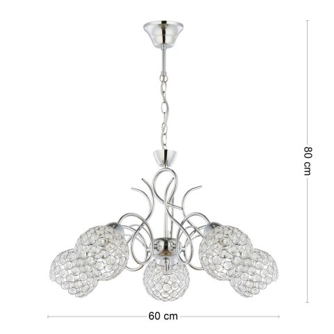 Żyrandol kryształowy wiszący Crystal III 5xE27