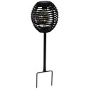 LAMPA SOLARNA KULA RATTAN CZARNA 15x52CM