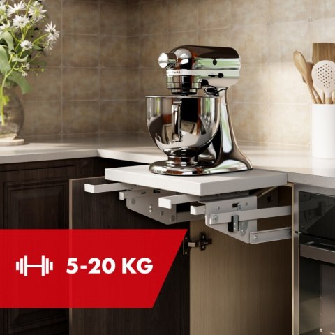 Podnośnik do szafki kuchennej do 20kg, MC-497, metalowa, udźwig 5-20 kg, sprężyny