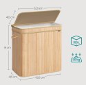 Bambusowy kosz na pranie z pokrywą 150 L