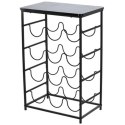 Stojak na wino z czarnym blatem 40x26xh60 cm