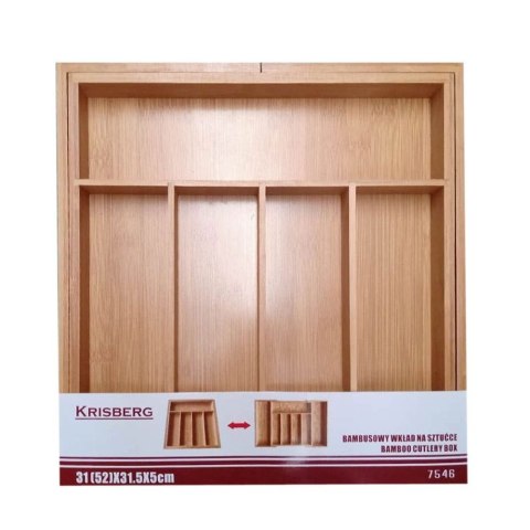 WKŁAD / ORGANIZER DO SZUFLADY NA SZTUĆCE ROZSUWANY 52/31x31cm KRISBERG KS-2546