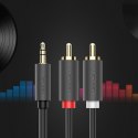 Kabel przewód audio 3.5mm minijack (męski) - 2RCA (męski) 2m - szary