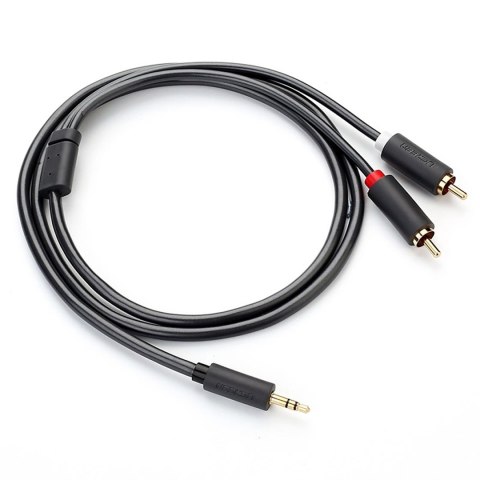 Kabel przewód audio 3.5mm minijack (męski) - 2RCA (męski) 3m - szary