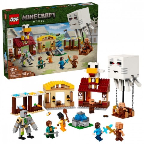 Klocki Minecraft 21273 Atak balonowego Ghasta na wioskę