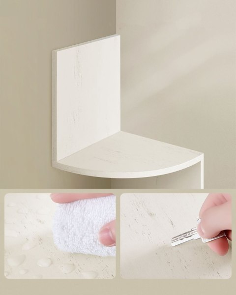 Półka wisząca narożna na książki biała