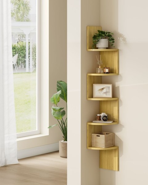 Półka wisząca narożna z 5 półkami