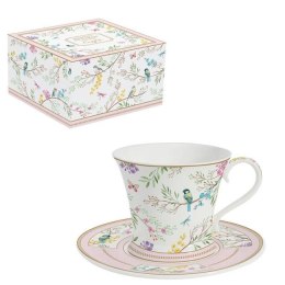 Ptasia Melodia - Filiżanka Porcelanowa ze Spodkiem w Ozdobnym Pudełku 350 ml