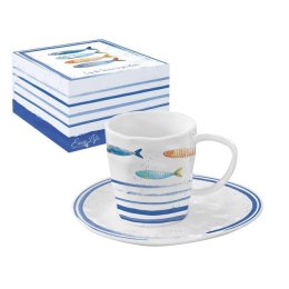 Ryby w Morskiej Głębinie - Filiżanka Porcelanowa ze Spodkiem w Ozdobnym Pudełku 250 ml