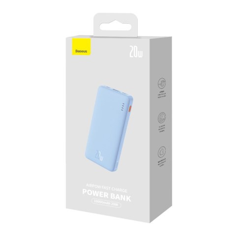 Powerbank 10000mAh Airpow Fast Charge 20W - niebieski