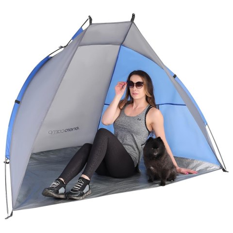 NAMIOT OSŁONA PLAŻOWA SUN 200x120x120cm SZARO-NIEBIESKA ENERO CAMP