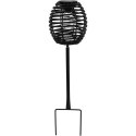 LAMPA SOLARNA KULA RATTAN CZARNA 15x52CM