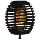 LAMPA SOLARNA KULA RATTAN CZARNA 15x52CM