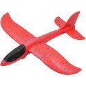 SAMOLOT STYROPIANOWY Z WYRZUTNIĄ 32x34CM CZERWONY