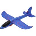 SAMOLOT STYROPIANOWY Z WYRZUTNIĄ 32x34CM NIEBIESKI