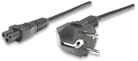 MANHATTAN Kabel zasilania PC Schuko na C5 ( koniczynka 3P) 1.8 m 371131