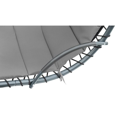 HUŚTAWKA FOTEL BUJANY Z PARASOLEM LIZBONA CIEMNO SZARA