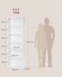 Biały regał na książki z 6 półkami