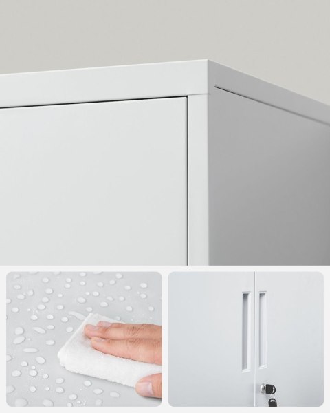 Stalowa szafka biurowa zamykana na klucz