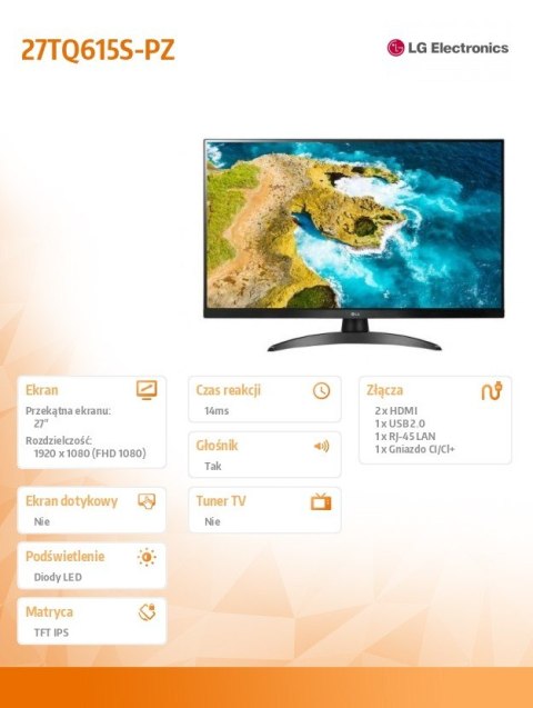 Monitor 27TQ615S-PZ 27 cali FHD IPS LED