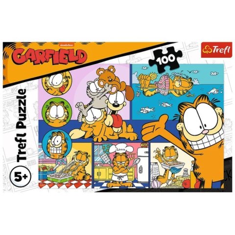 Puzzle 100 elementów Leniwy Garfield