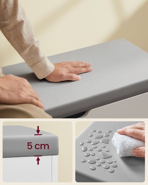 Biała szafka na buty ze schowkiem