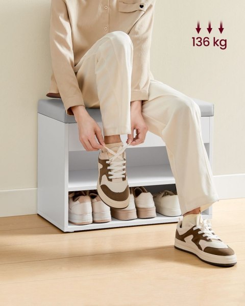 Biała szafka na buty ze schowkiem