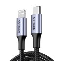 Kabel przewód do iPhone Lightning - USB-C 2.0 MFi 1m - szary